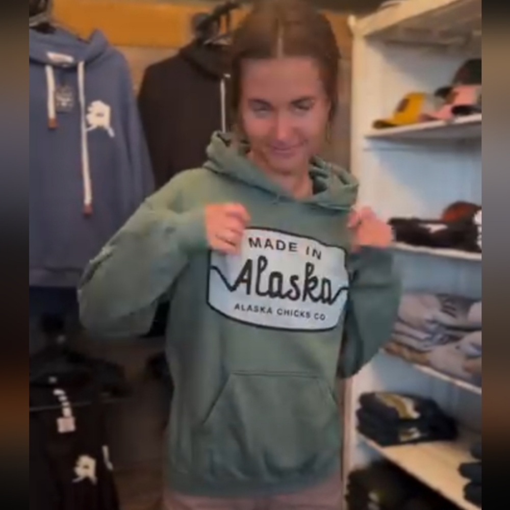 Made in Alaska Pullover Hoodie - Sage Green